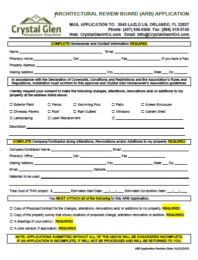 arb application